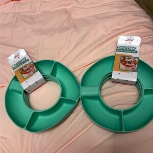 Green Silicone Snack Tray Set